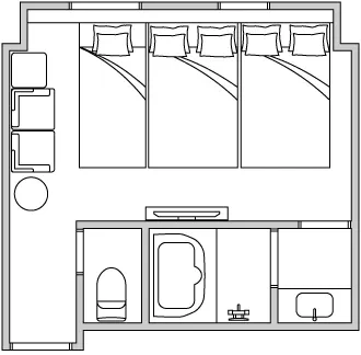 図：トリプルルーム間取り