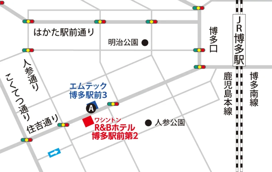 図：ワシントンR＆Bホテル博多駅前第2の周辺駐車場