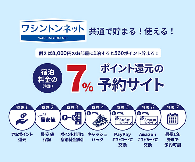 ワシントンネット 共通で貯まる！使える！